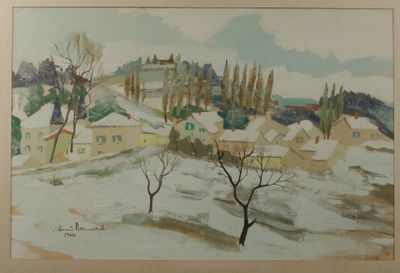 Renée BERNARD (1906-2004). Vue sur Saint-Jeoire-Prieuré
