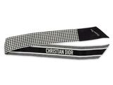 christian dior black and white houndsered neck tie