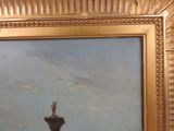 a picture of a painting of a statue on a pedestal