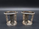 pair of antique silver plated candlesticks