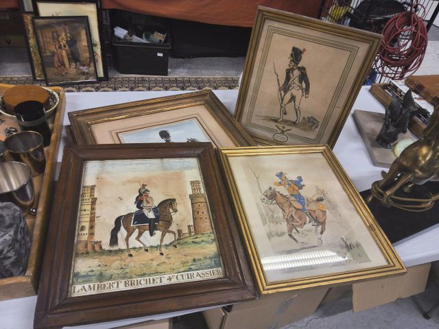 Lot de 6 gravures de soldats français et anglais