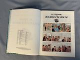 an open book with pictures of people on it