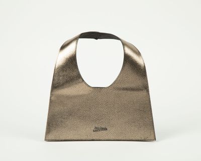 Jean-Paul GAULTIER Sac à main en cuir grainé argenté, le dos…