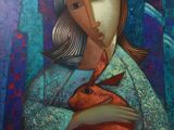 une image d'une peinture représentant une femme tenant un chat