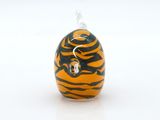 zebra print glass bead with a silver bail