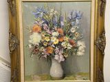 une image d'une peinture de fleurs dans un vase