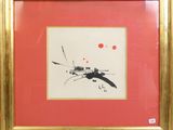 une image représentant un tableau d'un oiseau dans un cadre accroché au mur