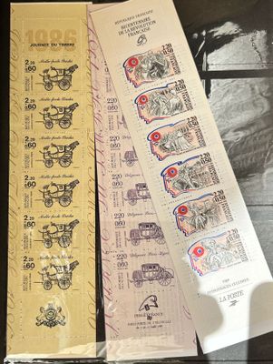 three different stamps on the same sheet of paper