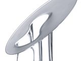a silver object on a stand on a white background