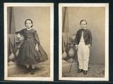 deux vieilles photos en noir et blanc représentant un jeune garçon et une jeune fille