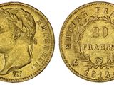 une pièce d'or « sovereign » représentant le profil d'une femme