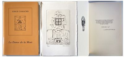 three books are opened to show a drawing of a clock