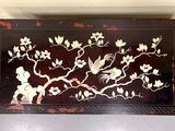 a picture of a decorative box with birds and flowers on it
