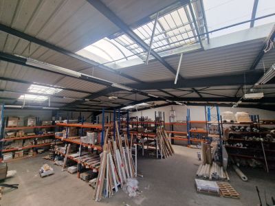 a large room with a lot of shelves and shelves