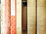 many books that are on a shelf in the room