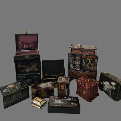 a lot of boxes that are sitting on a table
