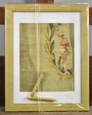 Fragment de CARTON probablement de tapisserie dans le goût d…