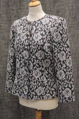 UNGARO Sola Donna – Veste grise et noire à motif fleuri. Taille i...