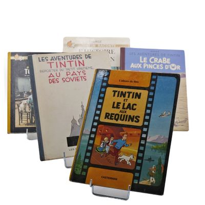 Tintin Lot 5 vols. Lac aux Requins 1973