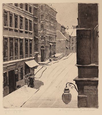 un dessin en noir et blanc représentant une rue de la ville