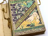 un vieux livre ouvert sur une surface blanche