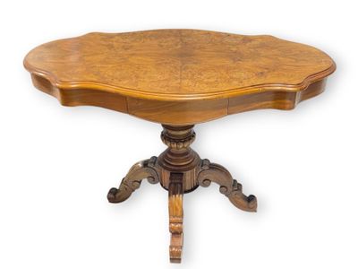 an image of a table with a wooden top on a white background