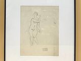 une image représentant le dessin d'une femme à cheval