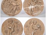four different views of a roman coin with a man and a woman