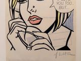 a drawing of a woman talking on a phone with a speech bubble above her head