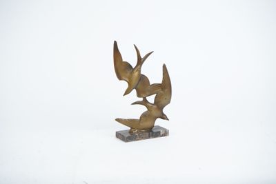 M.FONT (XXème siècleà Couple d'Hirondelle