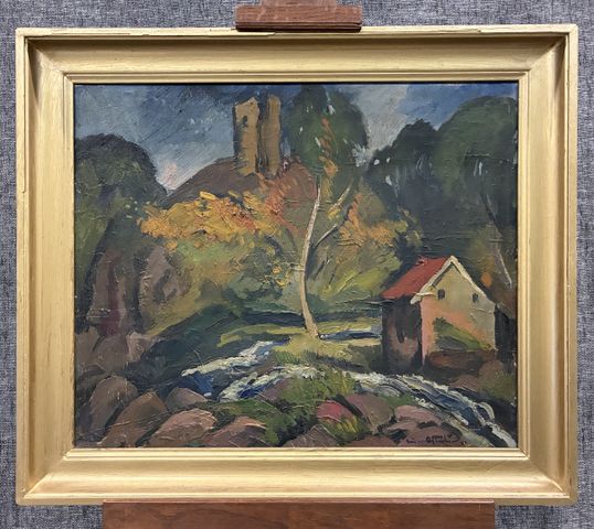 Anders OSTERLIND (1887-1960) « Les ruines de Crozant ». Huile sur...