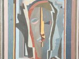 une image représentant un tableau représentant le visage d'une femme dans un cadre carré