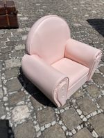 Fauteuil club d'enfant en skaï rose (H dossier 63cm)