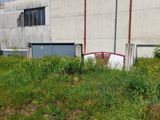 une borne d'incendie rouge au milieu d'un champ herbeux