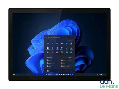 an image of a computer screen with a blue flower on it