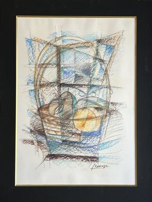 RABASSE François (né en 1942) Nature morte à la poire.