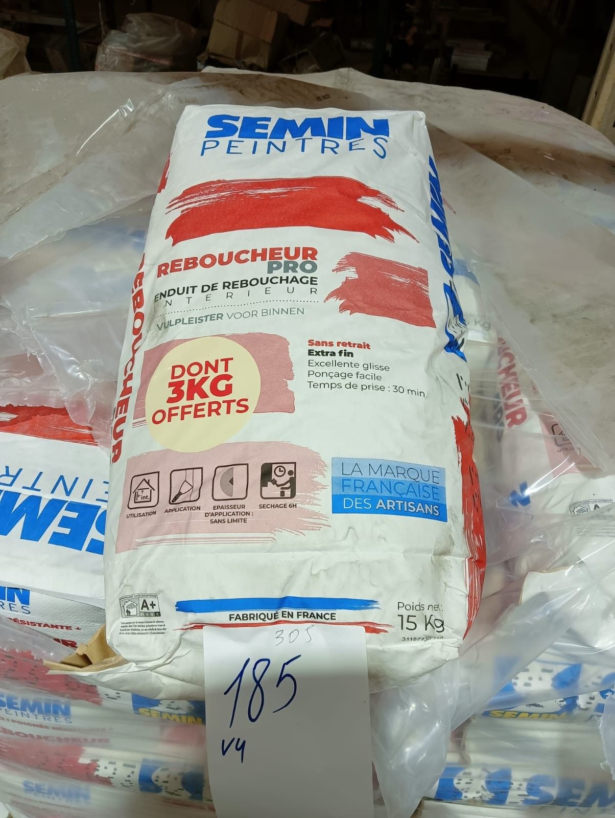 Lot de 30 sacs d'enduit de rebouchage intérieur SEMIN REBOUC…