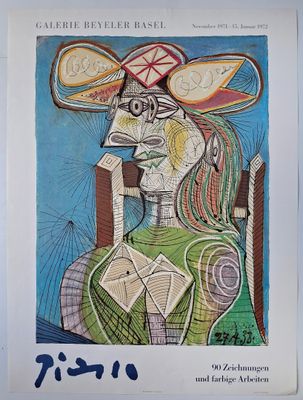 painting of a woman with a hat on her head sitting in a chair