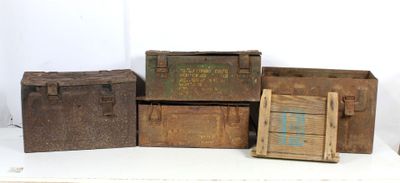 several old wooden boxes are stacked on top of each other