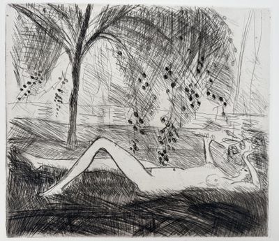 an image of a drawing of a woman laying on the ground