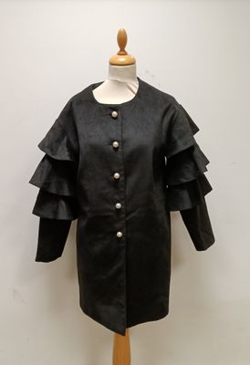 MOLLY BRACKEN – Manteau noir en polyester, manches bouffante…