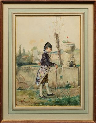 Attilio SIMONETTI (1843-1925) Portrait d'homme en pied en ha… - Photo 1