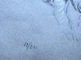 drawing of a woman ' s head in profile with her eyes closed