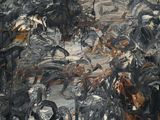 une image représentant un tableau recouvert de peinture noire et blanche