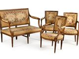 three chairs and a couch with a floral upholstered upholstered upholstered upholstered upholstered upholstered upholstered upholstered