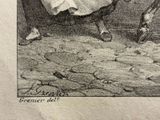 a black and white drawing of a woman sitting in a chair
