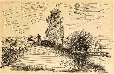 ALEXANDER TYSHLER (1898-1980) Vue d'un château