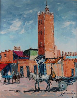 Guy LEGENDRE (1947) Marrakech Huile sur toile signée en bas … - Photo 1