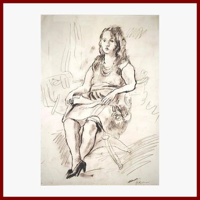 PASCIN Jules 1885-1930 : Modèle dans un intérieur.