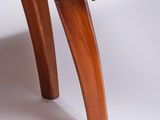 an image of a wooden table with two legs on a white background